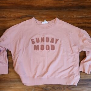 Pink 'Sunday Mood' Sweatshirt, 2X